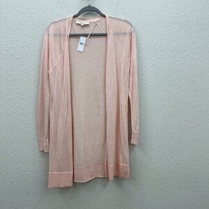 Loft Pink Lightweight Open Front Knit Cardigan Sweater 486762 Womens Small NEW